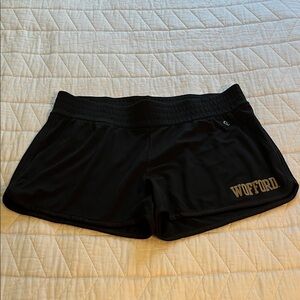 Wofford College Champion Black Athletic Shorts with Elastic Waistband